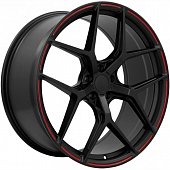 Brixton PF7 11x22 5*112 ET35 DIA66.6 Satin Black Red Lip Кованый